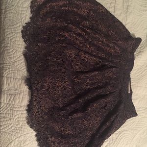 Navy blue and rose gold lace skirt